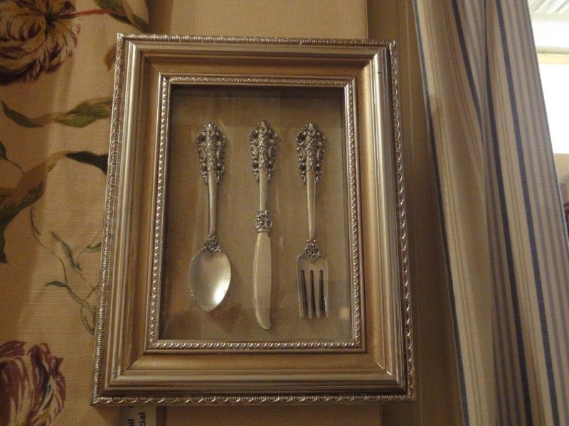 Antique Gold Framed Cutlery Wall Plaque