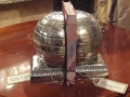 Pair of Polished Aluminium Globe Bookends