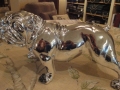 Small Silver Effect Bulldog Figure with Diamonte Collar